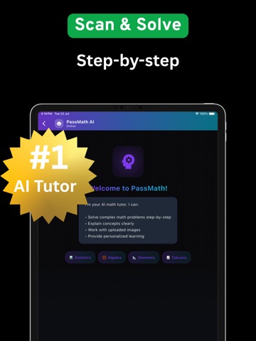 Quick Math Solver - PassMath iPad screenshot