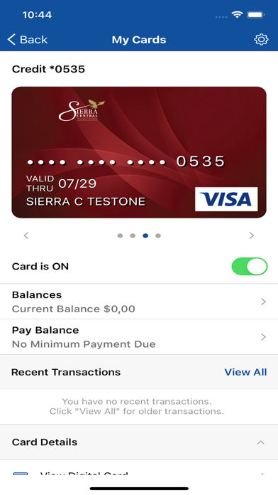 Sierra Central Mobile Banking Screenshot