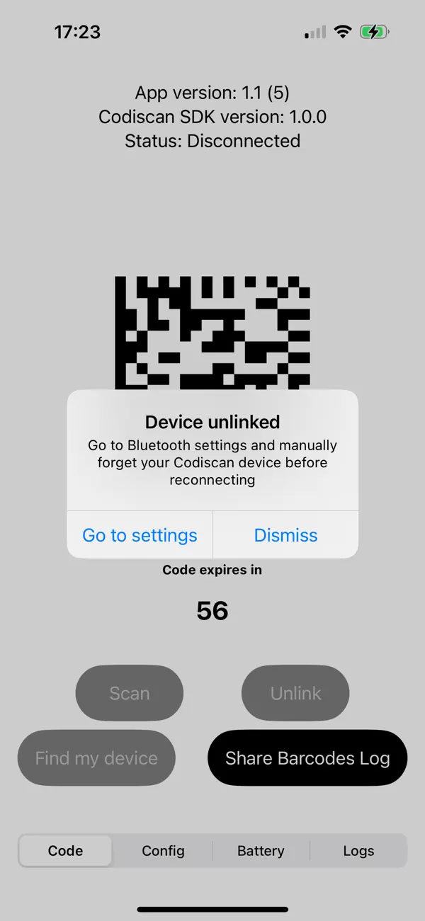 #5. Codiscan SDK Sample (iOS) Göre: Datalogic IP Tech S.r.l.