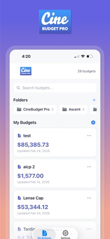 CineBudget Pro Mobile screenshot