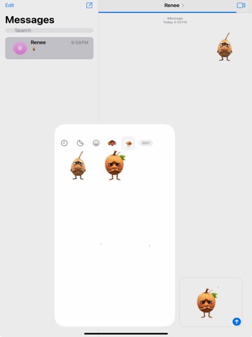Nervous Coconut Stickers iPad screenshot