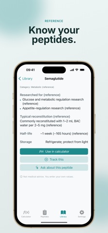 Peptra: Peptide Calculator iPhone screenshot