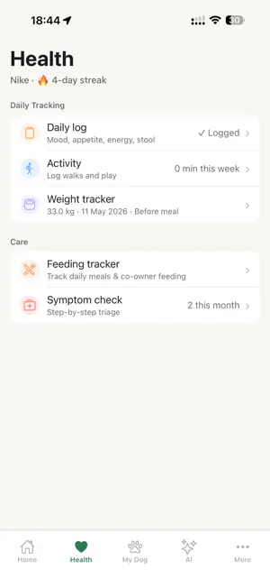 DogOS — Dog Health Tracker screenshot 2