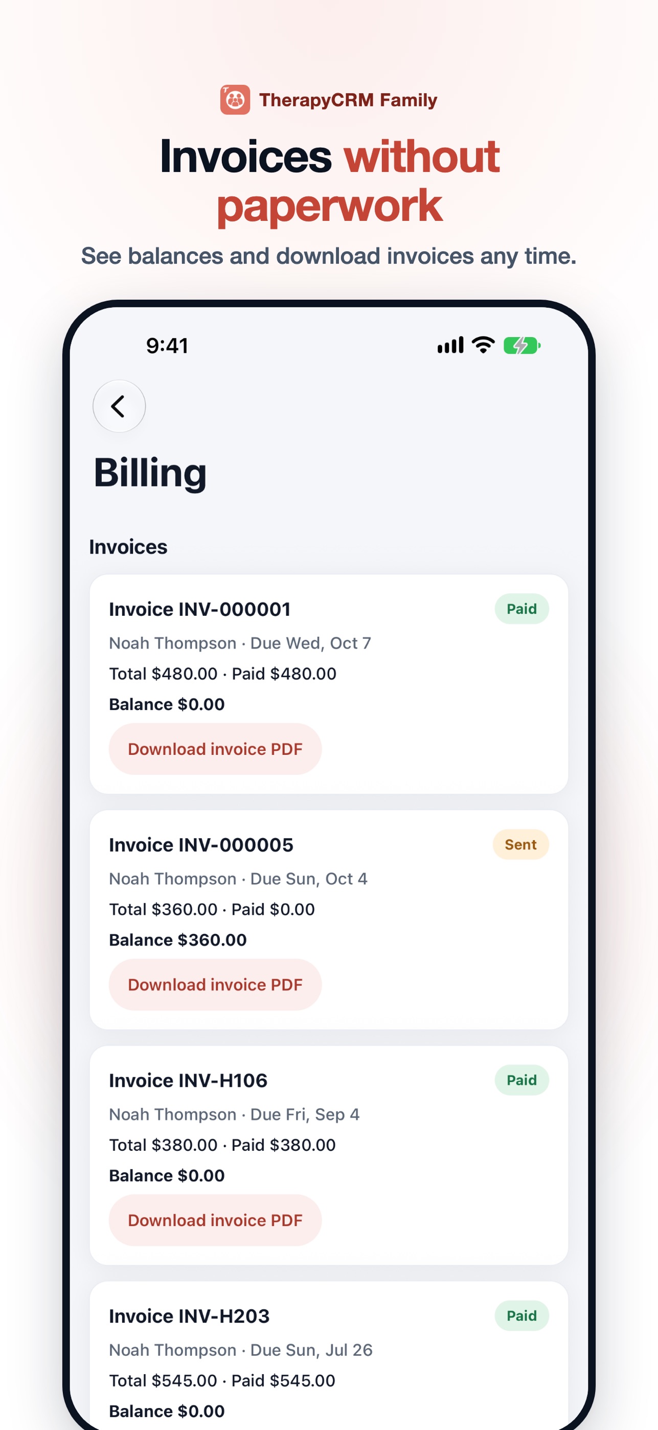 Screenshot 5 of TherapyCRM Family