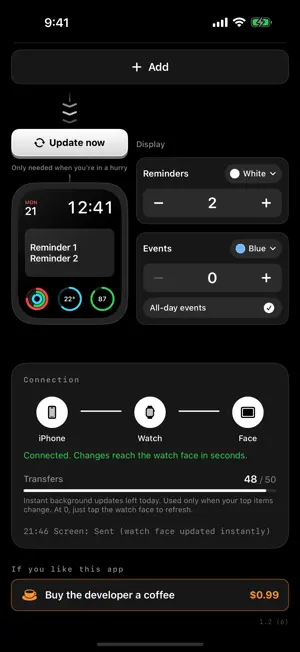 TaskFace: Reminders on Watch screenshot 2
