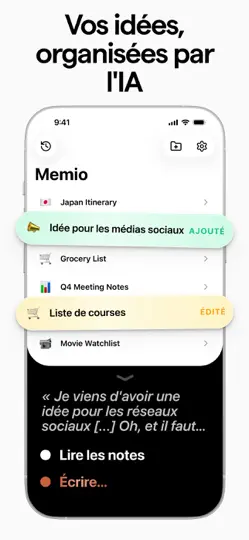 Capture d'écran de Memio AI Voice Notes & Journal sur iPhone 1