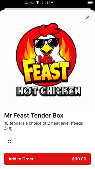 Mr Feast Hot Chicken iPhone screenshot 4 - Food & Drink app