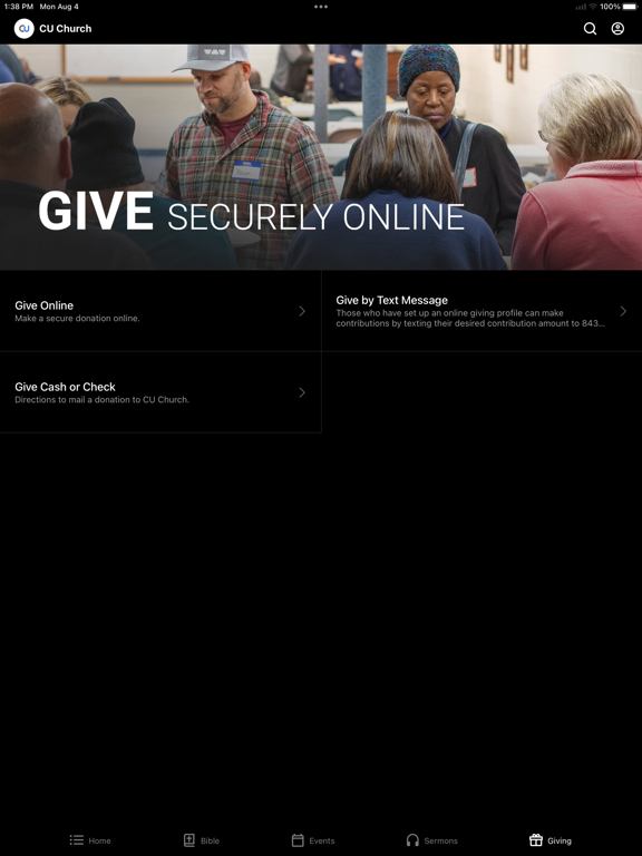 CU Church iPad screenshot 4 - Lifestyle app