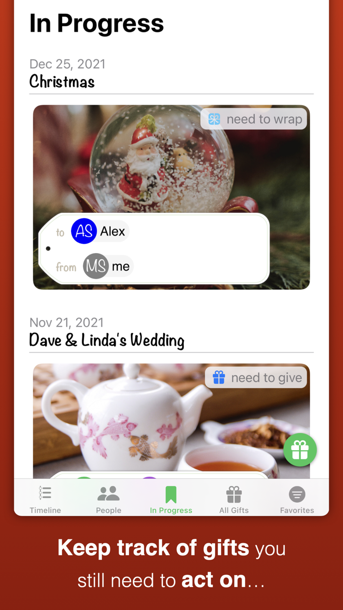 Given - Gift Manager