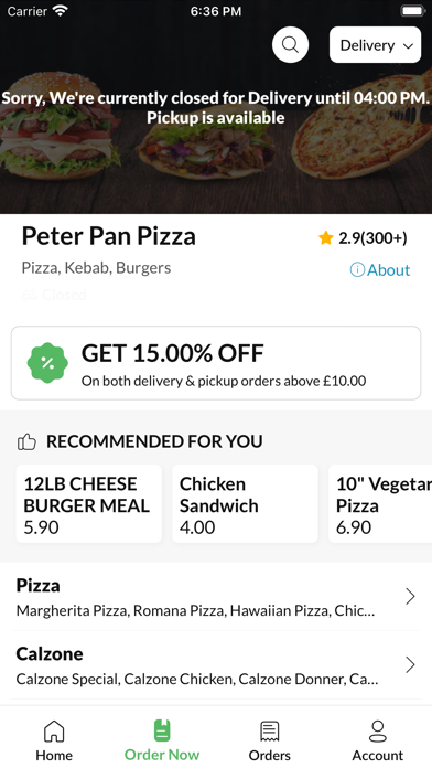 Peter Pan Pizza Stretford Screenshot