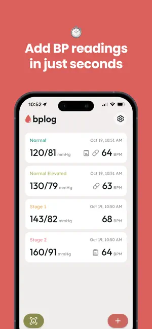Blood Pressure Monitor : BPLog screenshot 2