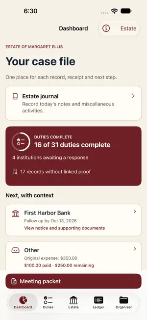 ExecutorKit: Probate Organizer screenshot 1