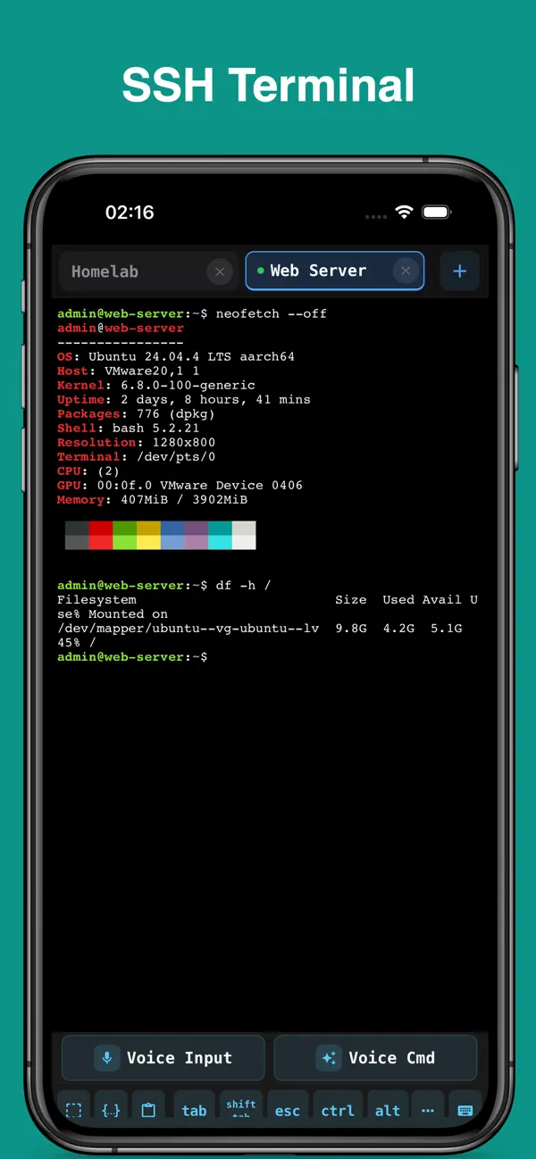 Vibe SSH Terminal Screenshot 2