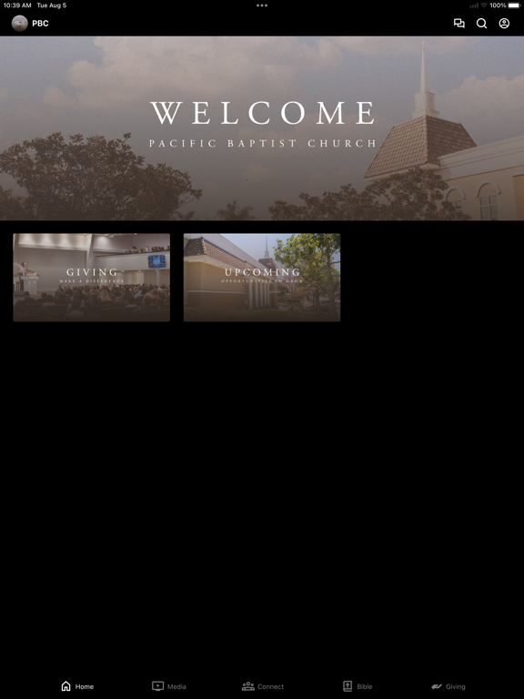 Pacific Baptist Church iPad screenshot 1 - Education app