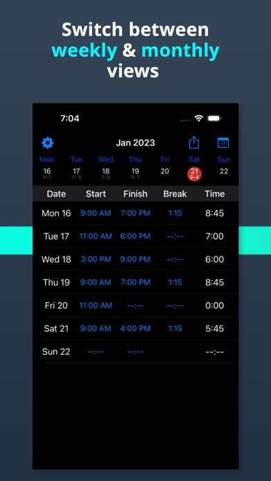 Work Time Calculator & Shifts Screenshot