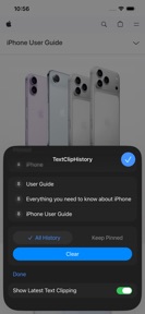 TextClipHistory for Safari screenshot
