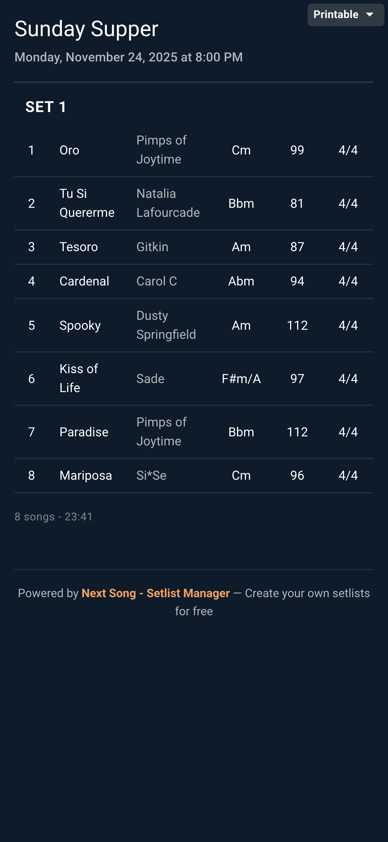 NextSong - Setlist Manager screenshot 5