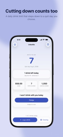 Unbottle: Quit Drinking iPhone screenshot