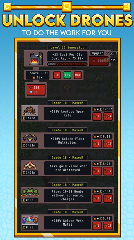 #5. Idle Obelisk Miner (iOS) Podle: Checkbox Entertainment