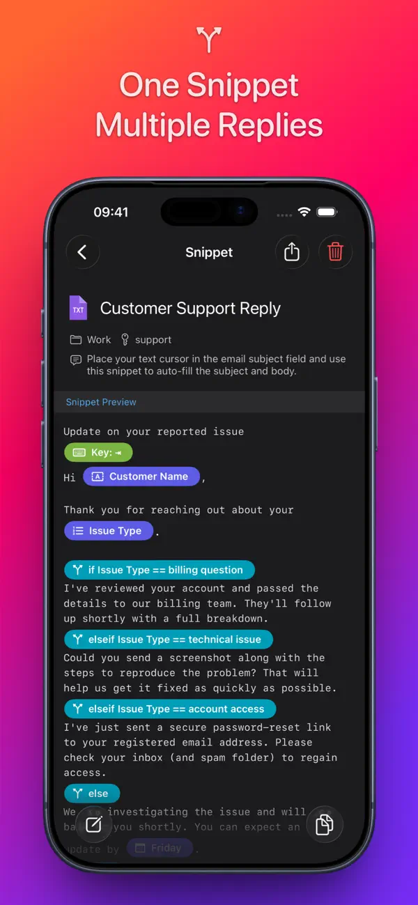 Screenshot #1 pour Snippety - Snippets Manager