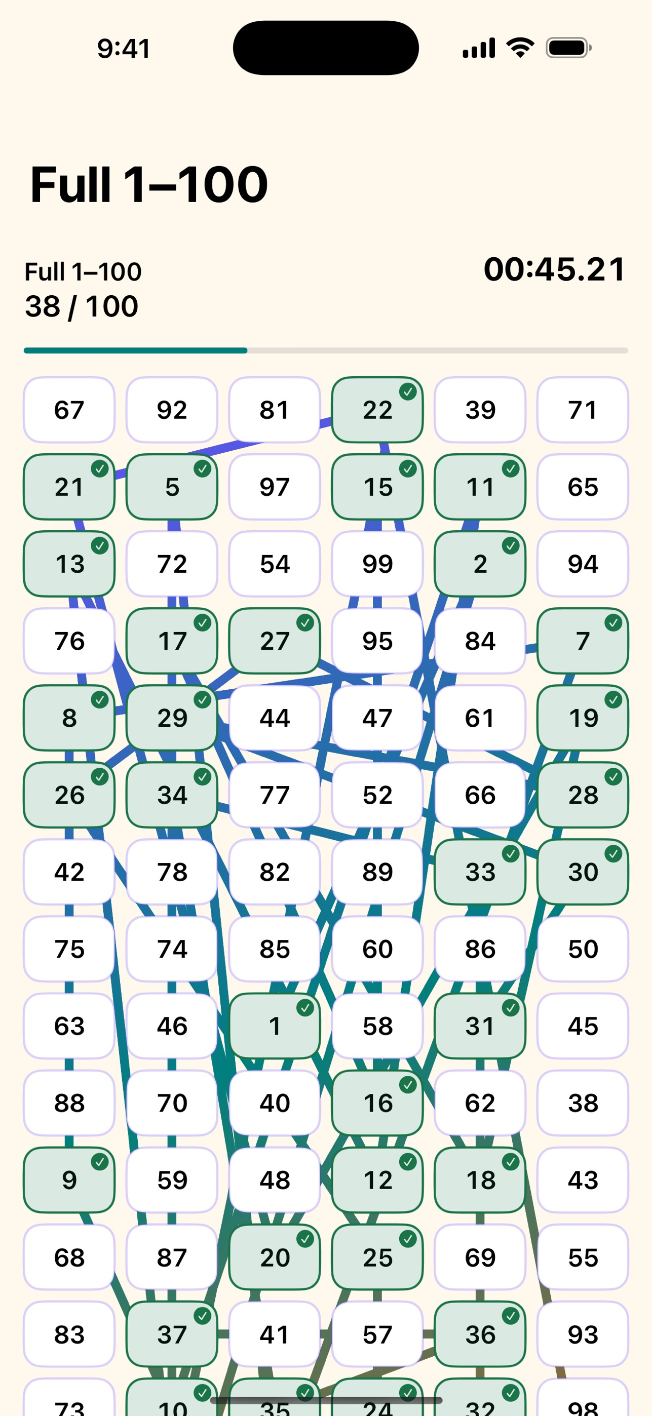 Screenshot 2 of Number Trail: 1 to 100