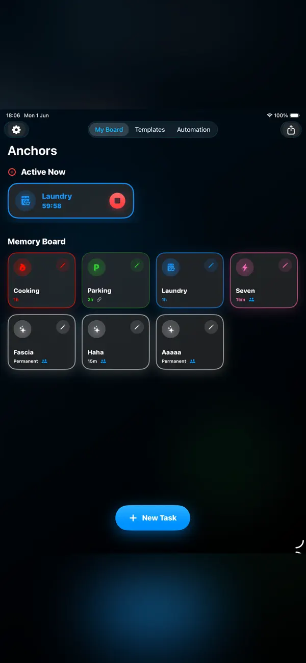 CognitiveAnchor: Focus & Tasks iPhone and iPad interface for An unmissable reminder, right where you look, from the official App Store gallery