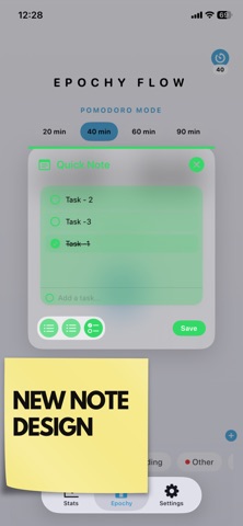 Epochy | Flexible Pomodoro iPhone screenshot