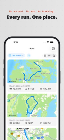 RunFold - Run Tracker & Log iPhone screenshot