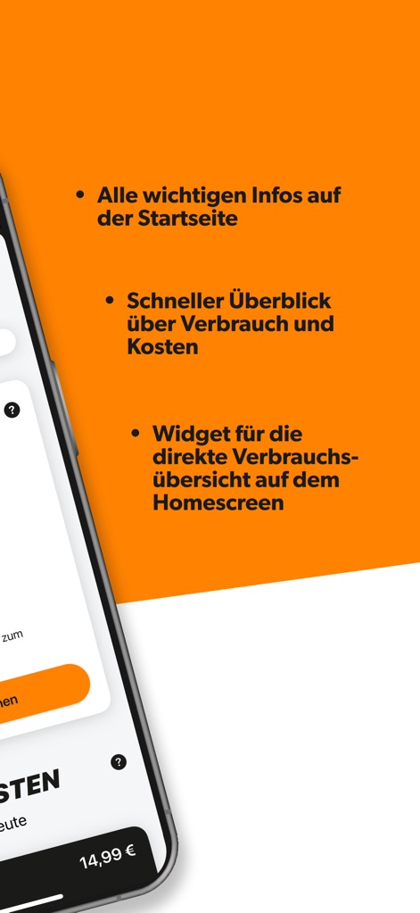 klarmobil - This tool offers a quick overview of usage and costs directly on the homescreen, complemented by a convenient app widget for instant access.