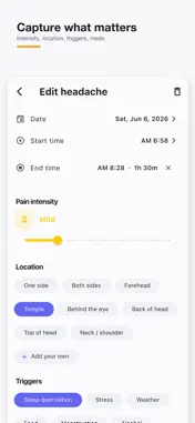 Migraine Diary: Trigger Log screenshot 2