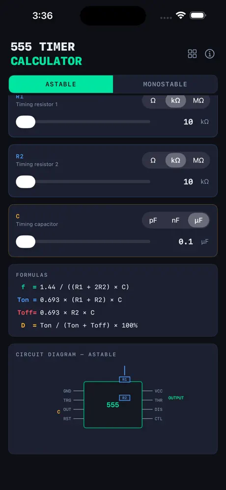 555 Timer Calculator screenshot 2