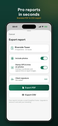 SnagShot: Site Inspect, Report iPhone screenshot