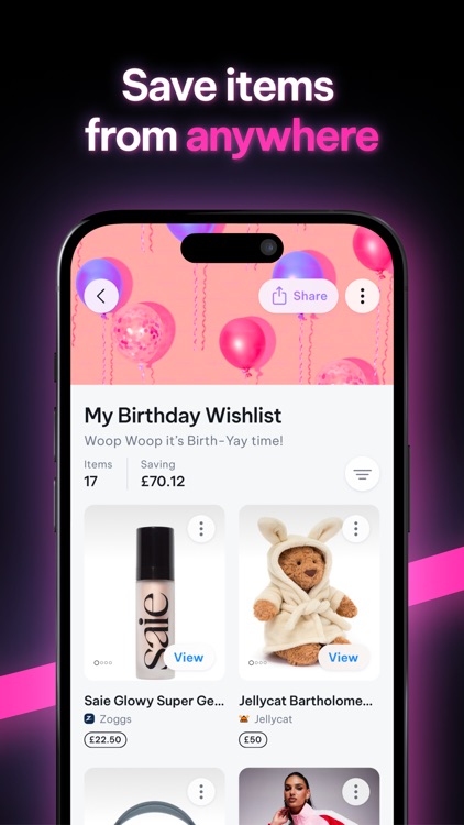 Wishlists & Cashback by Basket