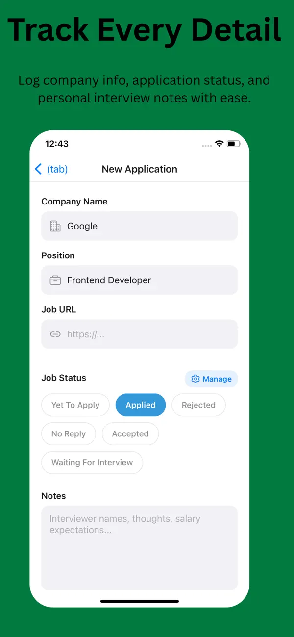 Screenshot #2 pour ApplyAI: Suivi d'Emploi & CV