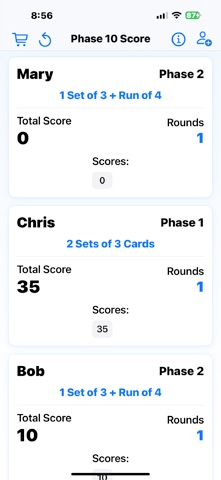 Phase 10 Score Screenshot 1 of 3