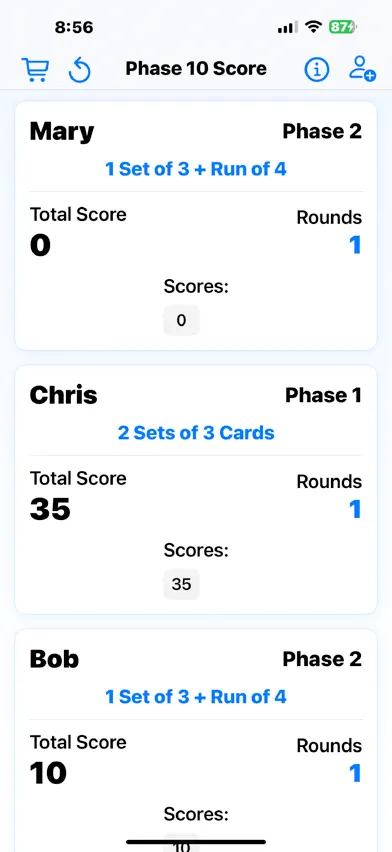 Phase 10 Score screenshot 1
