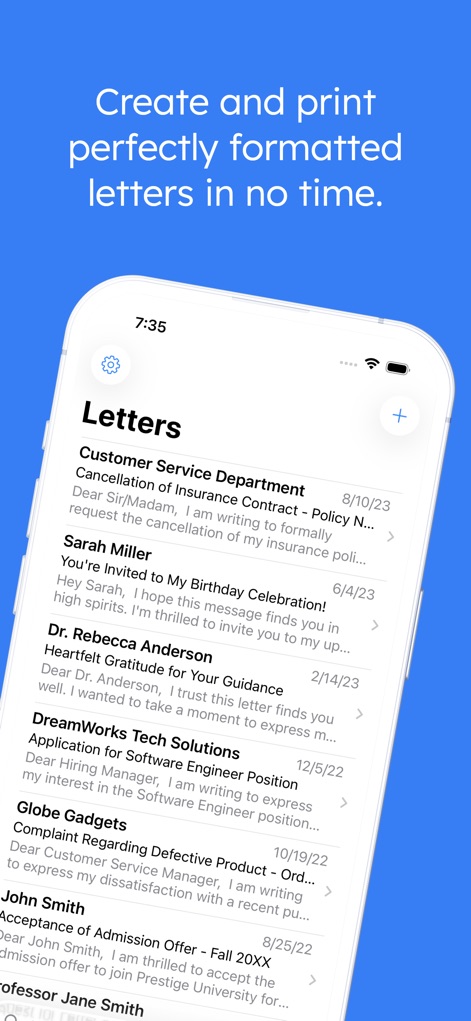 Letter: just write letters - Productivity App | MWM