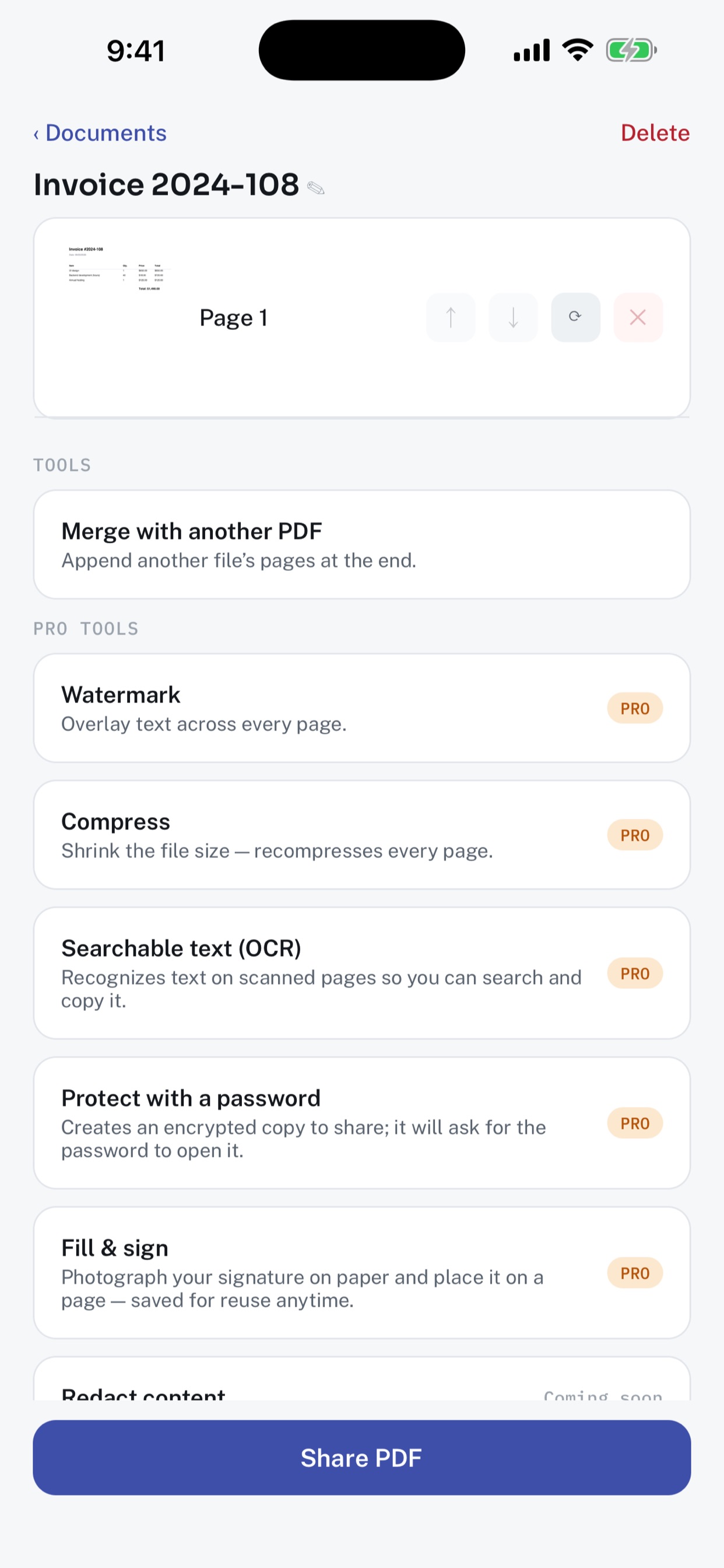 Screenshot 2 of PocketPDF: Edit & Sign