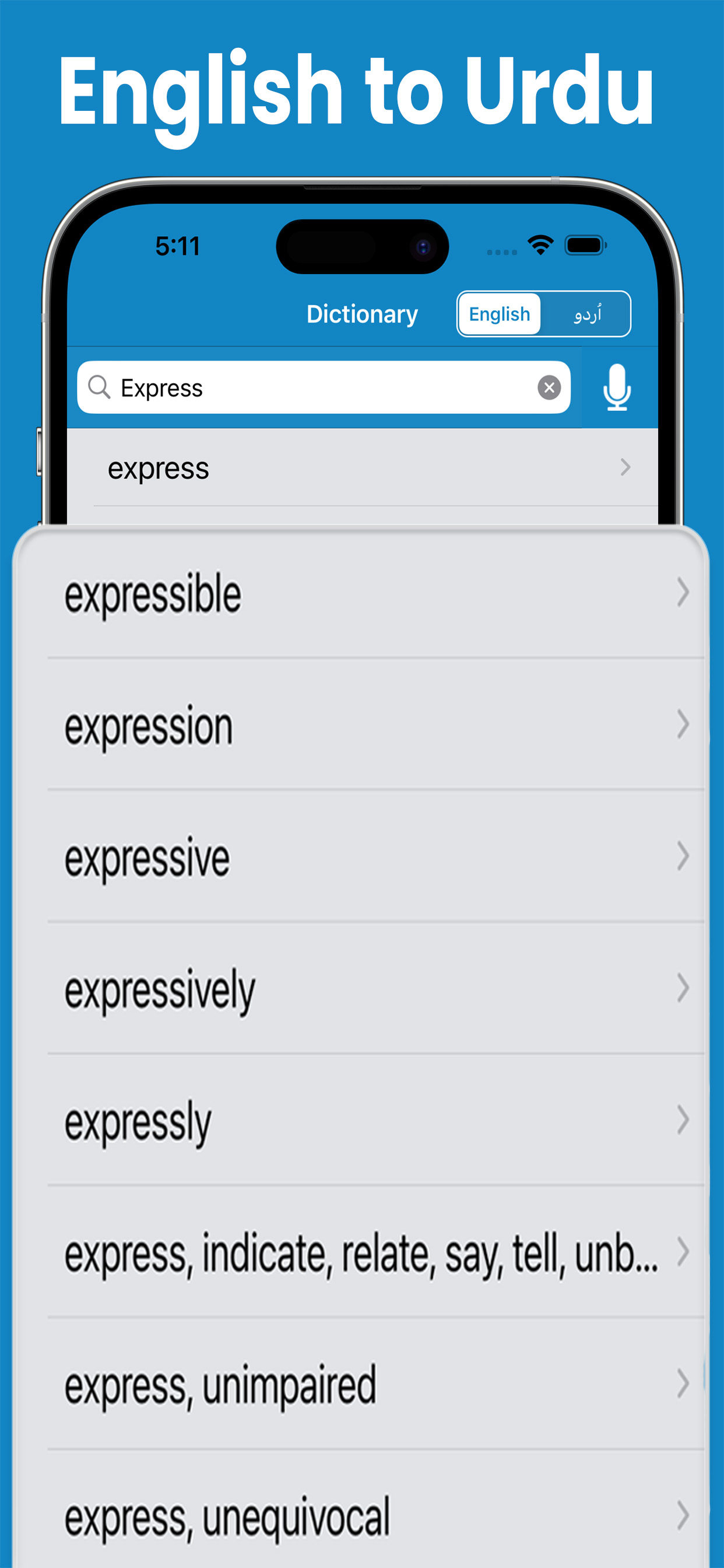 English to Urdu - Dictionary