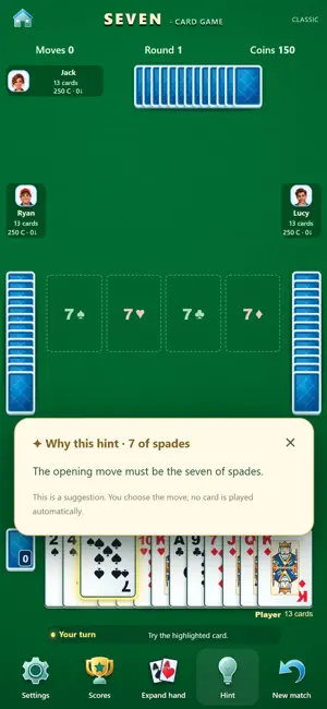 Classic card game - Sevens screenshot 4