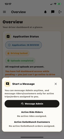 GoGoLiberty Driver iPhone screenshot