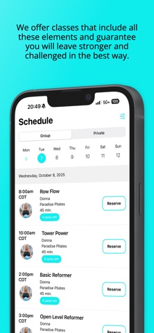 Paradise Pilates Gym iPhone screenshot