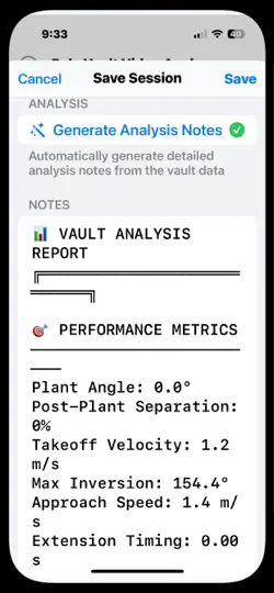 Screenshot von Pole Vault Analyzer auf dem iPhone 4