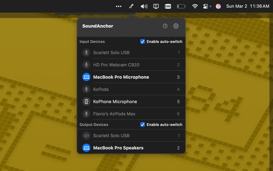 SoundAnchor (macOS) 由: Flavio De Stefano SoundAnchor (macOS) 由: Flavio De Stefano