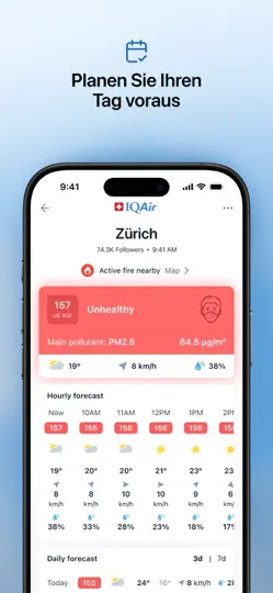 Screenshot von IQAir AirVisual | Luftqualität auf dem iPhone 2