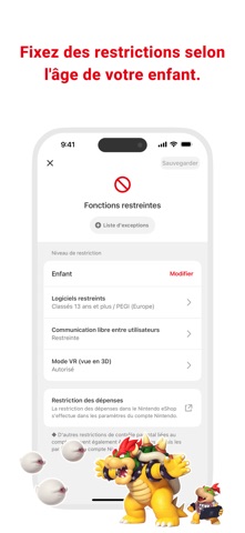 Contrôle parental Nintendo Sw… iPhone screenshot 5