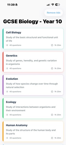 GCSE Biology Quiz iPhone screenshot