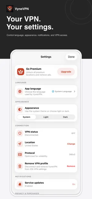 VyneVPN: Private VPN Proxy screenshot 4