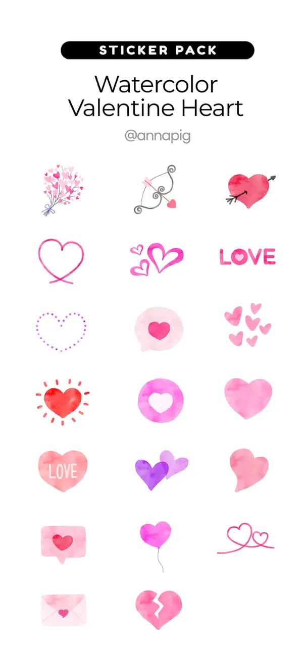 Screenshot #1 pour Watercolor Valentine Heart