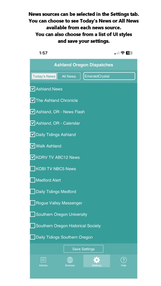 #4. Ashland Oregon News Dispatches (iOS) By: David Intersimone